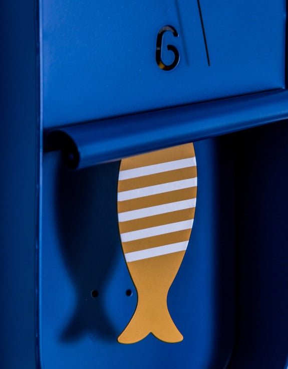 Navy Blue Metal Sardine Tin Pendulum Wall Clock