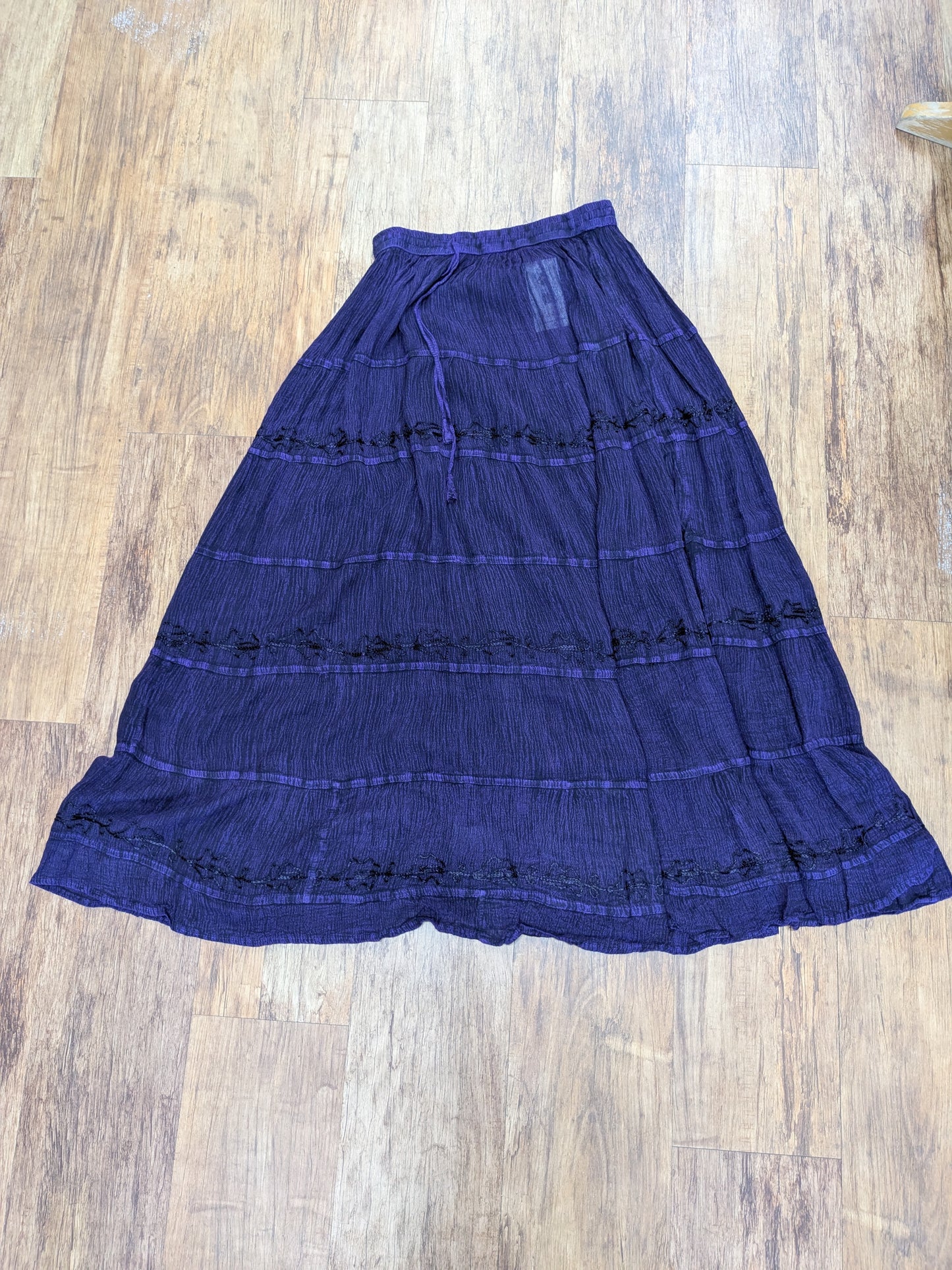 Acid Wash Long Skirt Purple