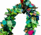 Recycled Sari Tinsel Garland green