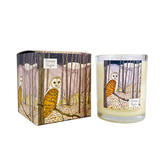 20cl Illustrated Wildlife Candle Starry Night- Nutmeg, Orange and Cinnamon