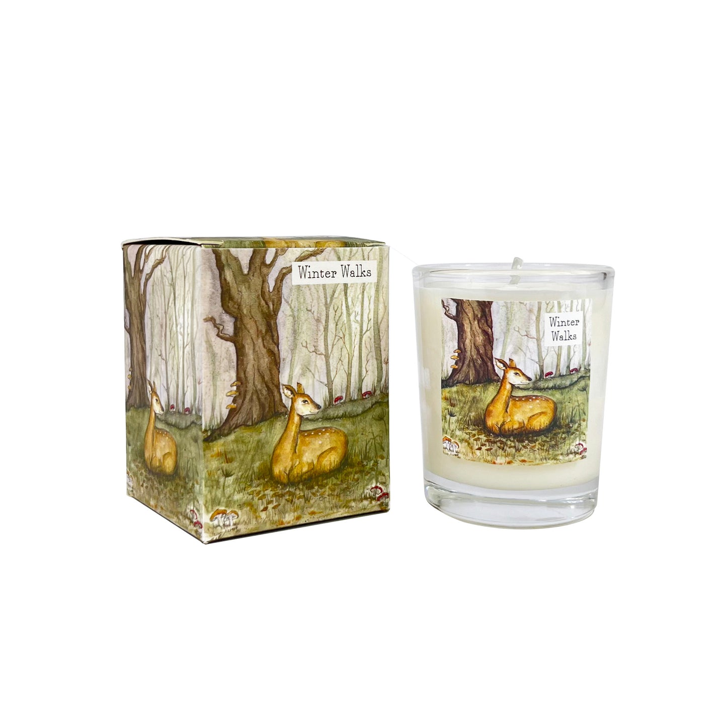 9cl Illustrated Wildlife Candle Winter Walks