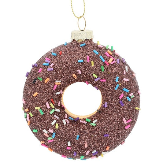 Foodie Xmas Brown Doughnut Hanging Decoration