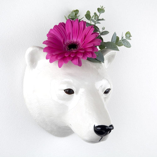Quail Polar Bear Wall Vase