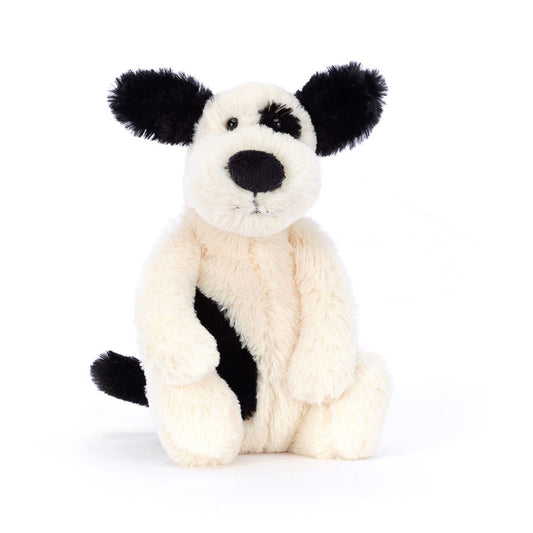 Jellycat Bashful Black And Cream Puppy Small