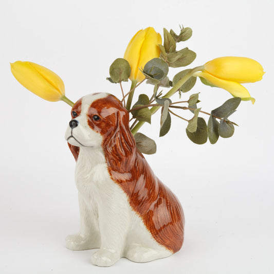 Quail Cavalier King Charles Blenheim Flower Vase Small