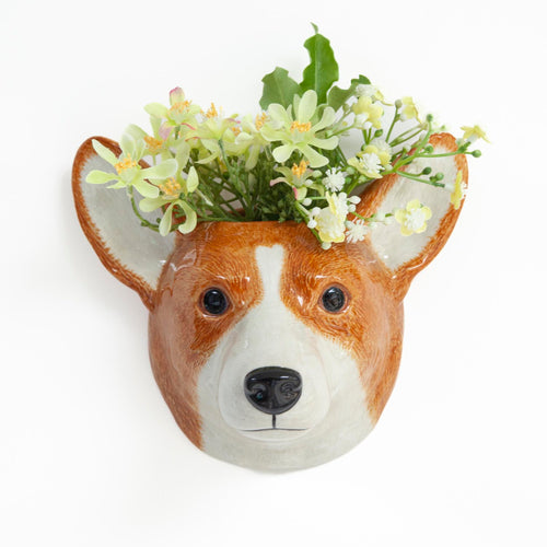 Quail Corgi Wall Vase