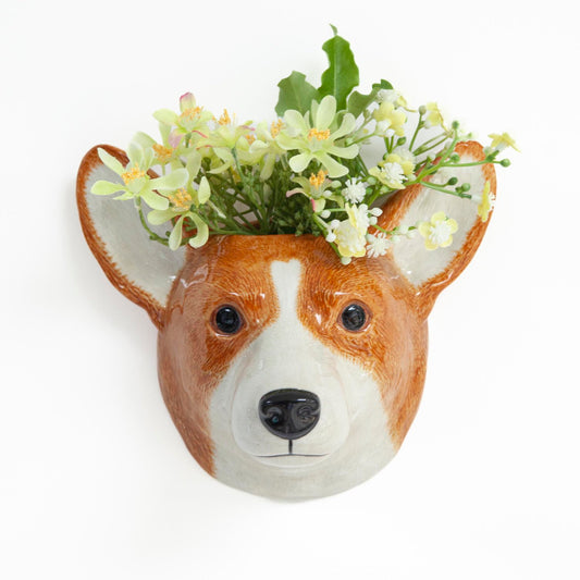 Quail Corgi Wall Vase