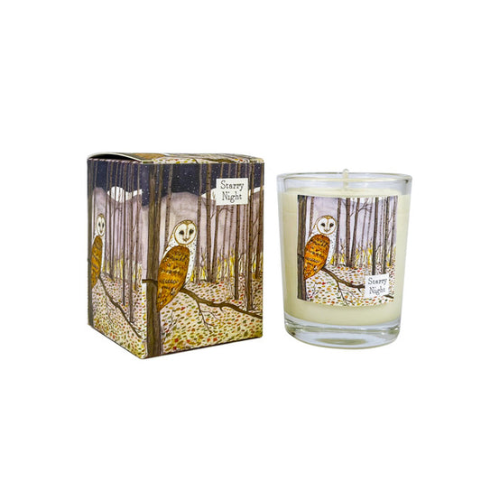 9cl Illustrated Wildlife Candle Starry Night-Nutmeg, Orange and Cinnamon