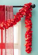 Recycled Sari Tinsel Garland Red