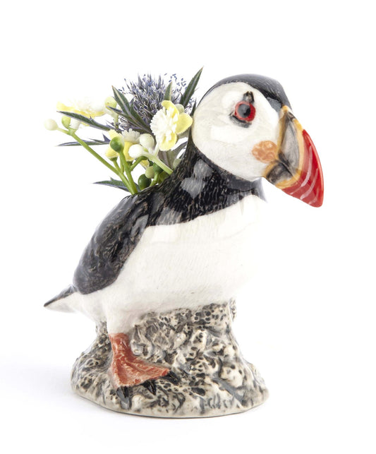 Quail Puffin Bud Vase