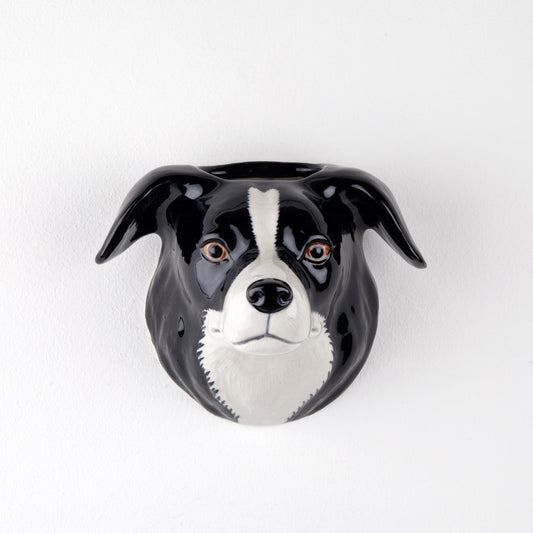 Quail Border Collie Wall Vase