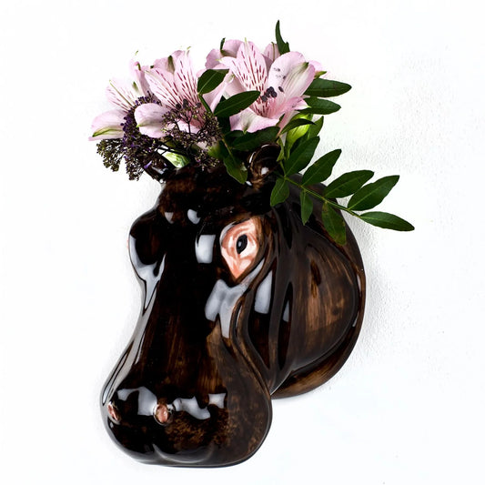 Quail Hippo Wall Vase