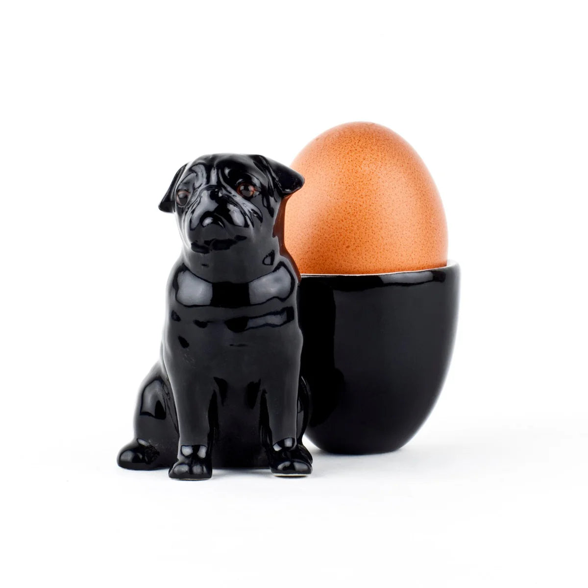 Quail Black Pug Egg Cup
