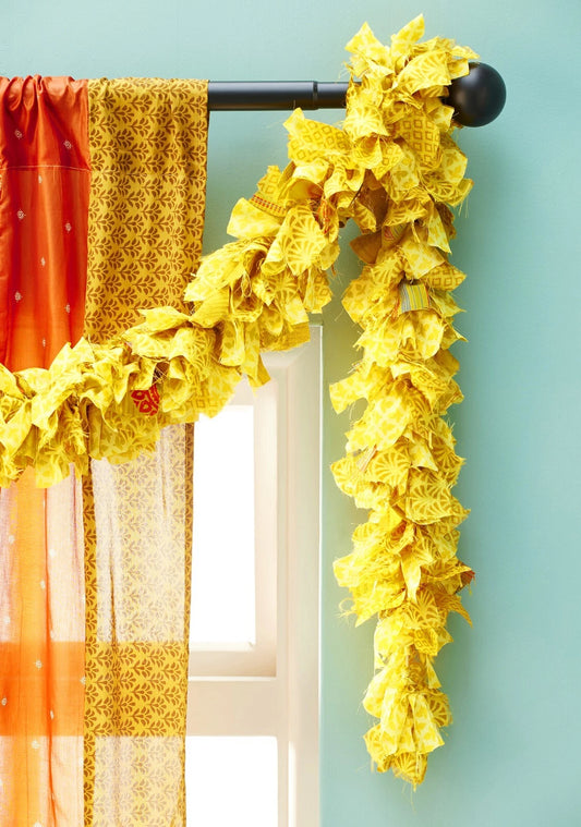 Recycled Sari Tinsel/Garland Yellow