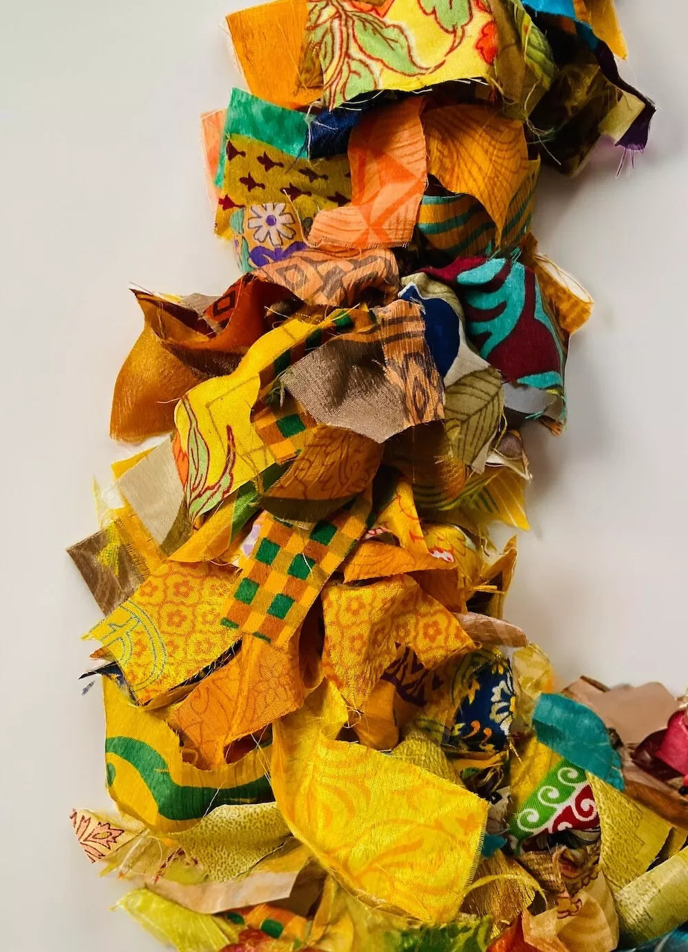 Recycled Sari Tinsel/Garland Yellow