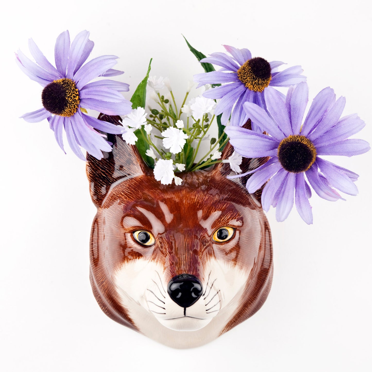 Quail Fox Large Wall Vase