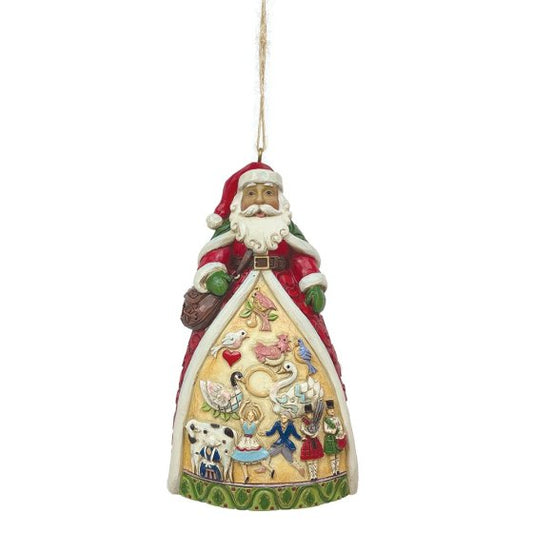 Twelve Days of Christmas Santa Hanging Ornament