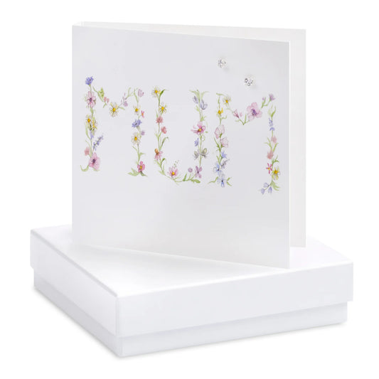 Crumble & Core Boxed Floral Mum Earring Card