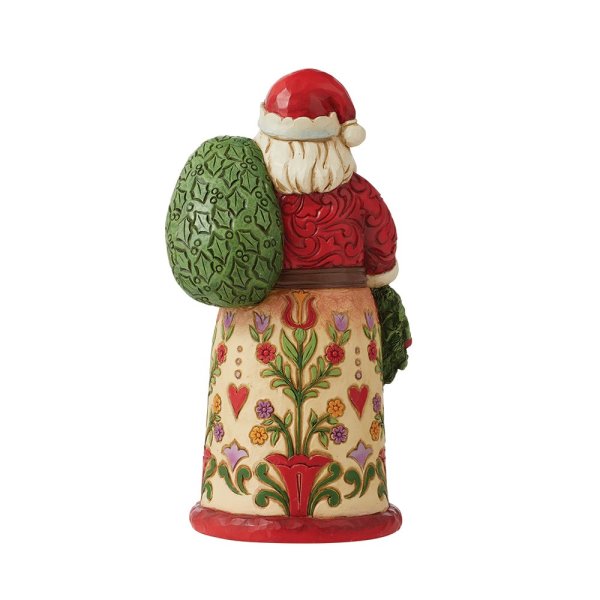 Santa with Sack and Wreath Figurine